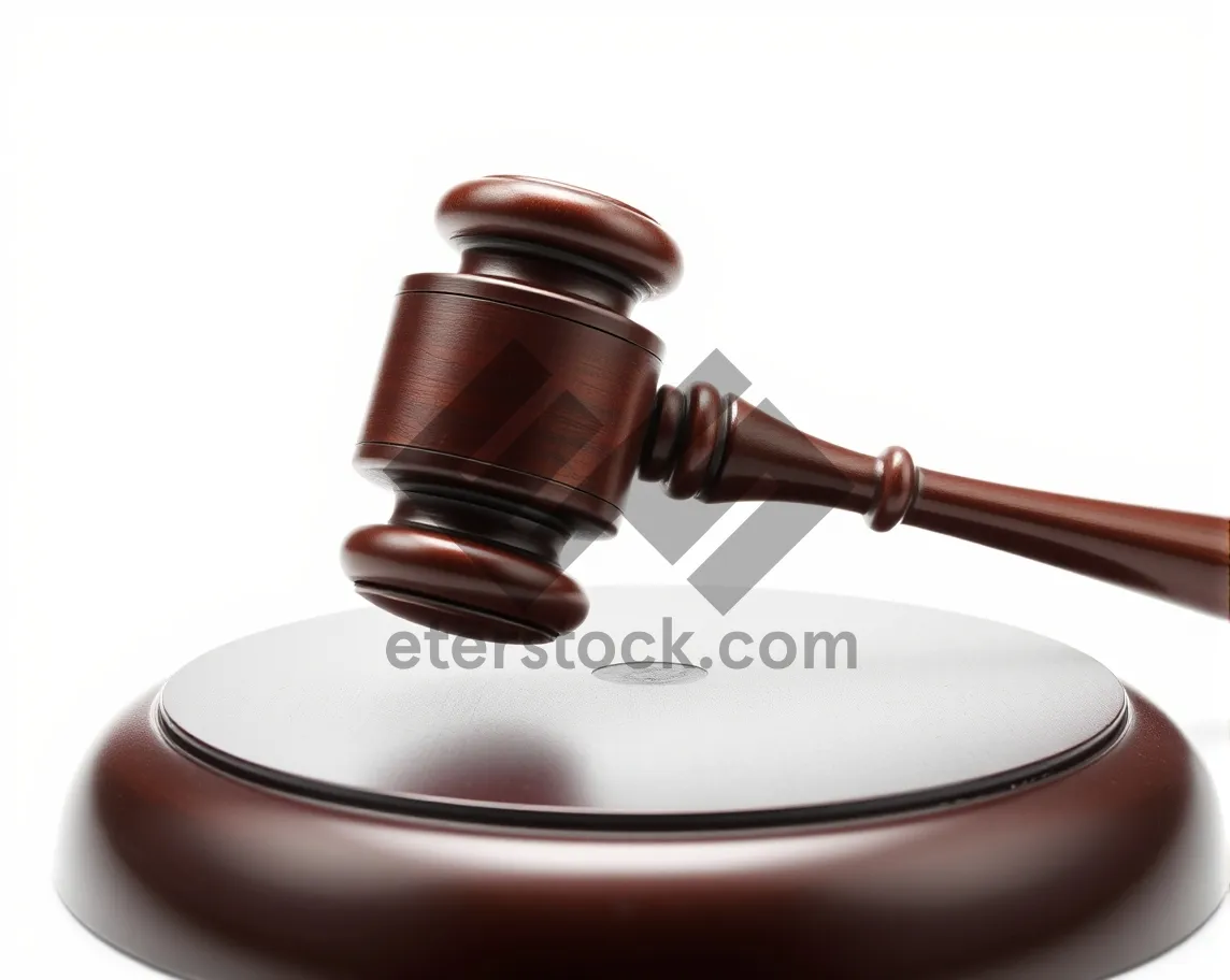 Picture of Wooden gavel for court justice.