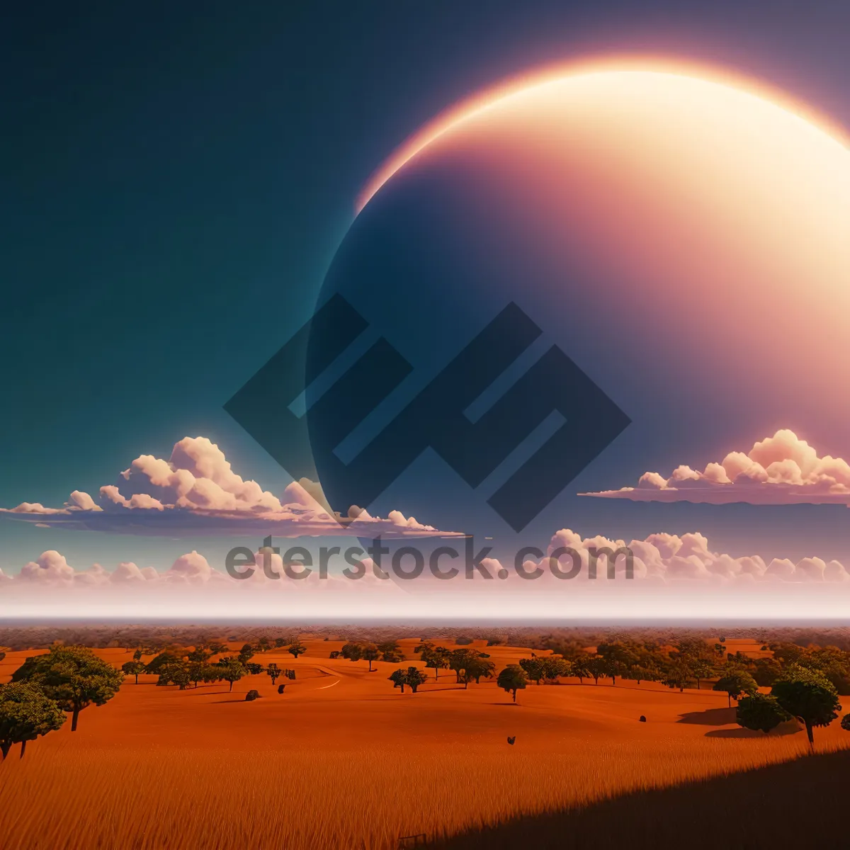 Picture of Golden Horizon: Radiant Sunset Over the Sea