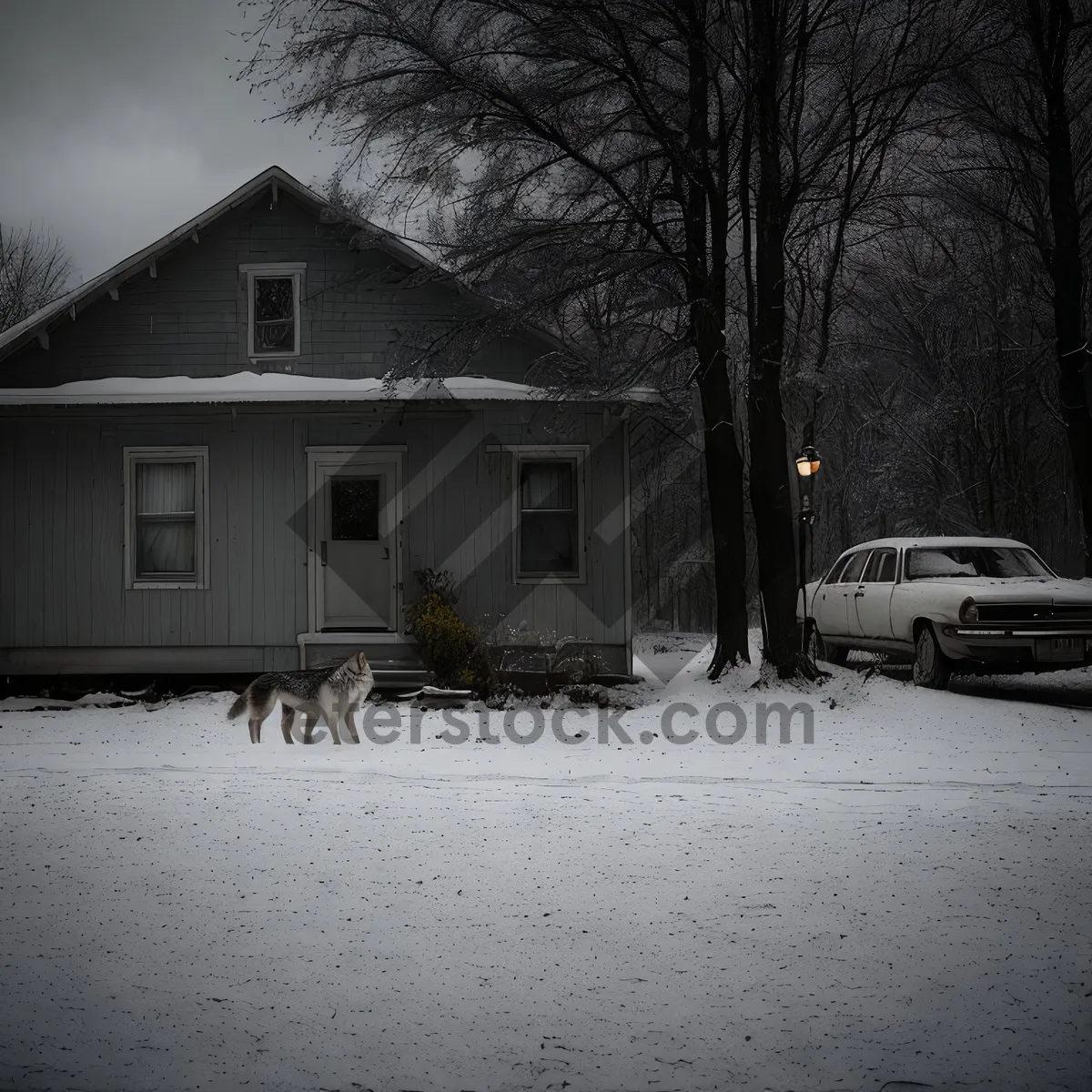 Picture of Winter Wonderland: Mobile Home in Snowy Forest