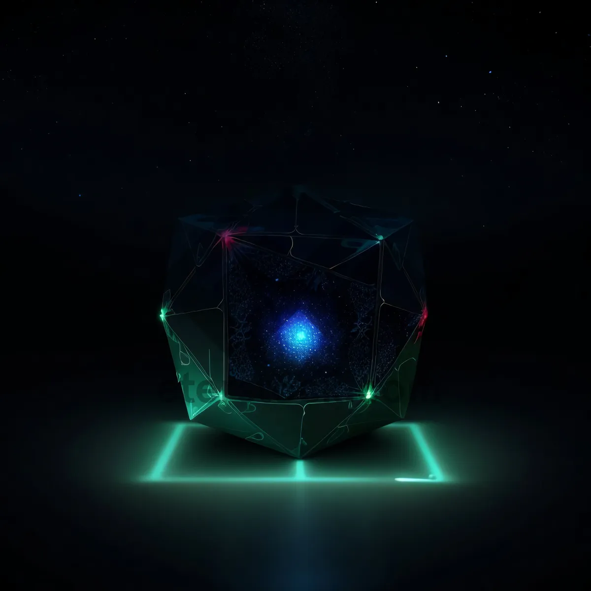 Picture of Futuristic Black Cosmic Fractal Light Wallpaper