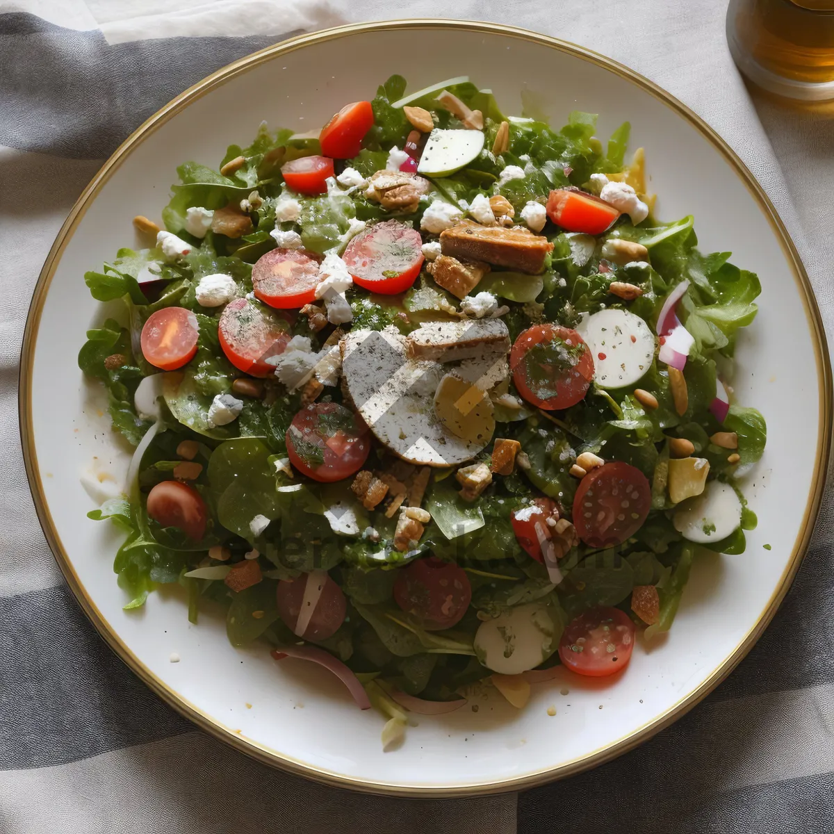 Picture of Fresh and Healthy Salad Plate with Delicious Vegetables
