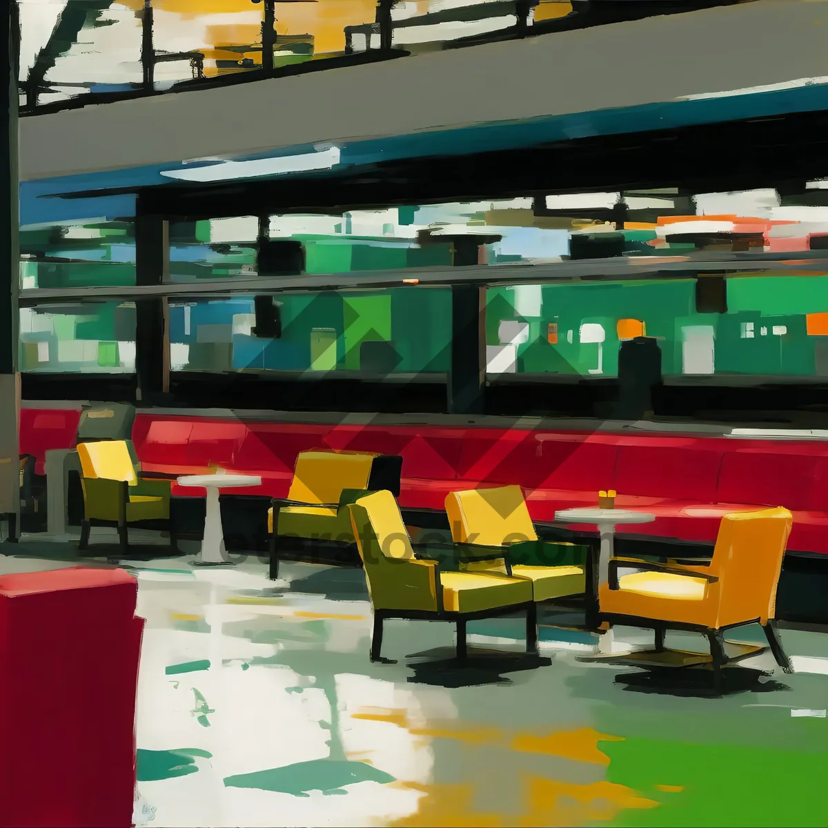 Picture of Contemporary Interior with Stylish Furniture in Modern Room