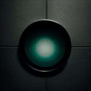 Illuminating Circle: Black Shiny Lamp Button