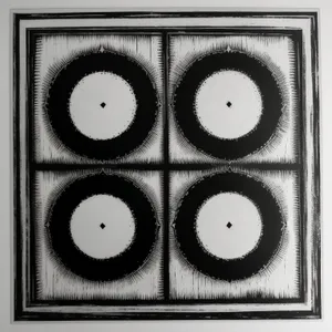 Grunge Magnetic Tape Circle Icon Set
