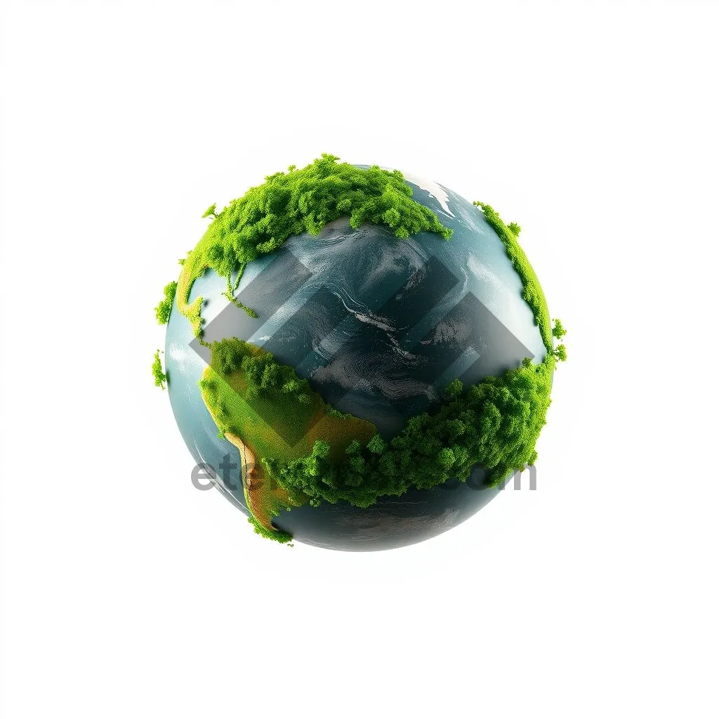 Picture of 3D Glass Planet Earth Globe Map