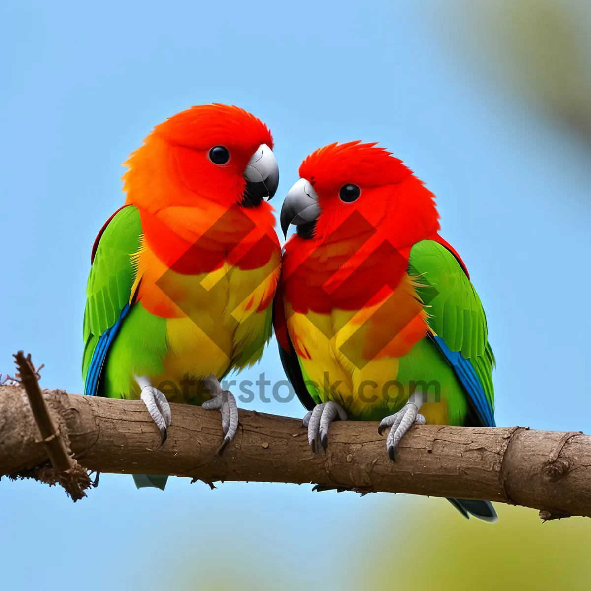 Picture of Colorful Macaw perched on tree branch