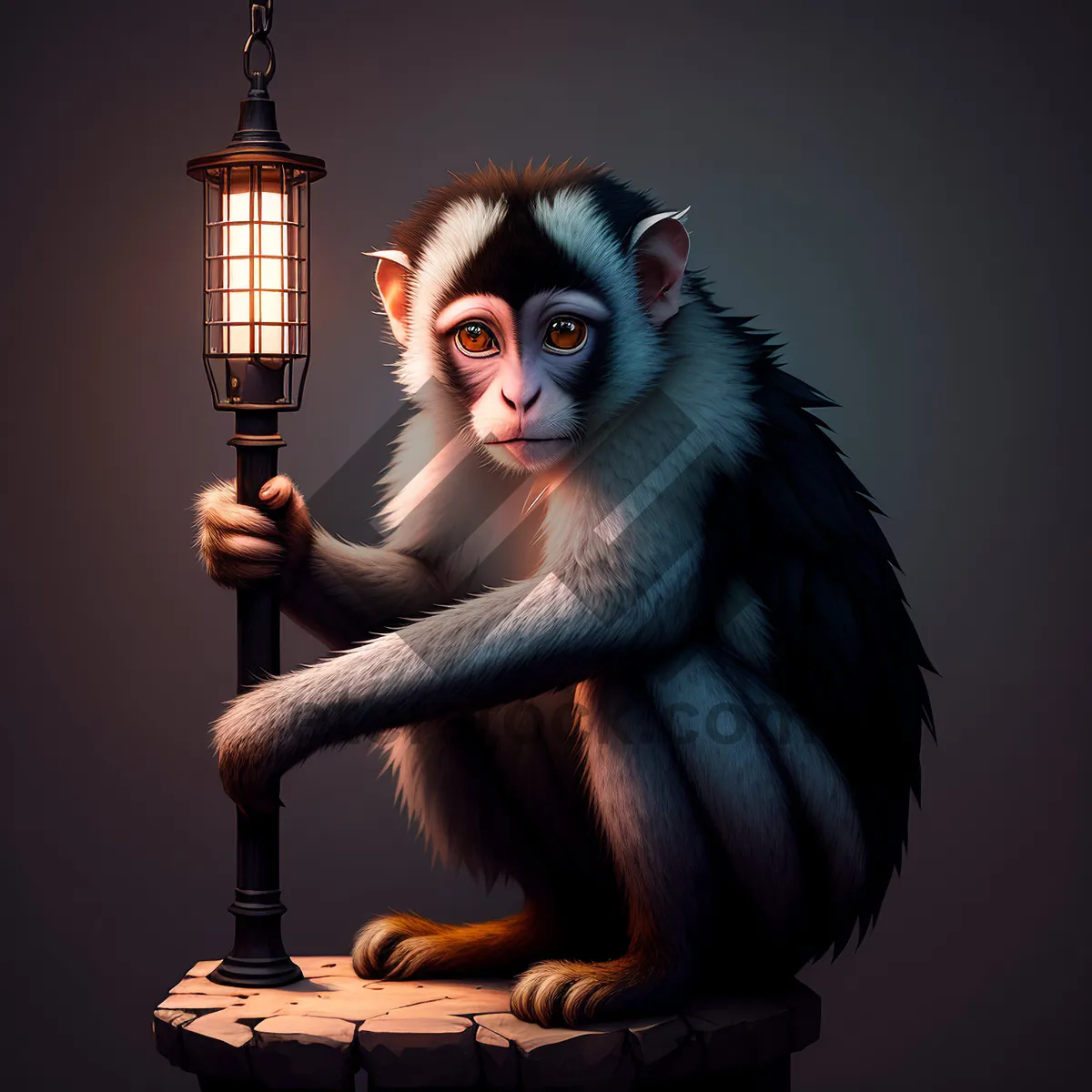 Picture of Mysterious Black Monkey with a Human Touch