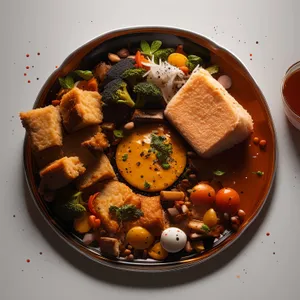 Healthy Chickpea Vegetable Salad with Fresh Produce and Herbs