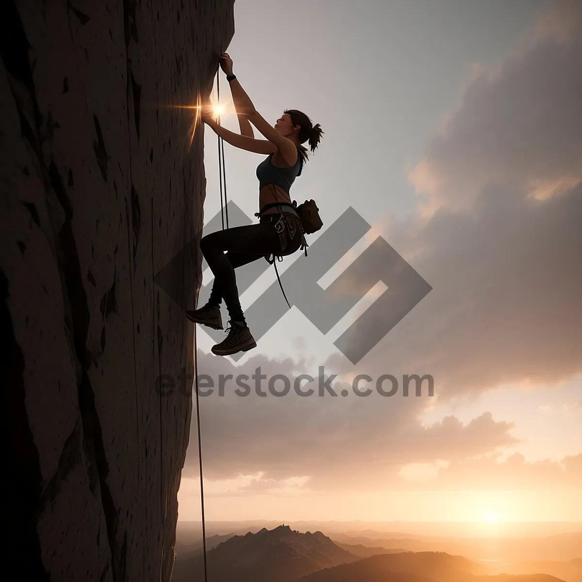 Picture of Skyline Sunset Silhouette - Semaphore Apparatus on Pole