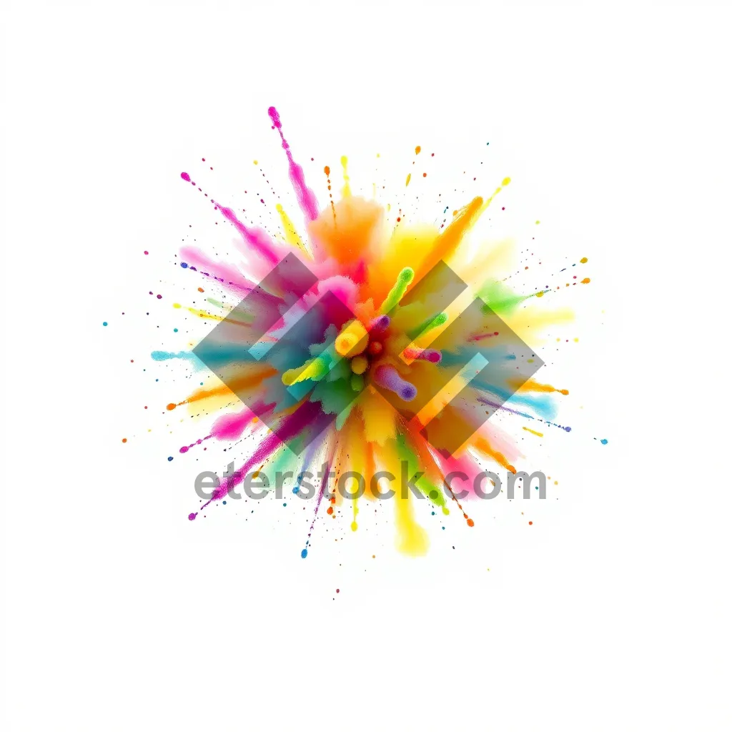 Picture of Colorful Floral Explosion Pattern with Pink Swirls