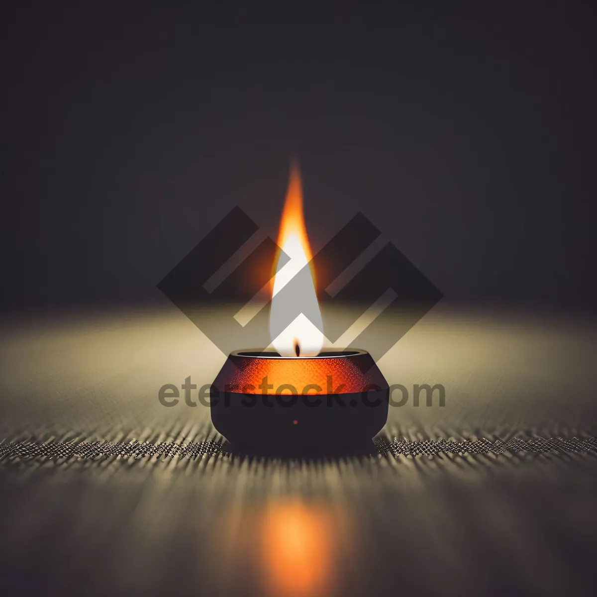 Picture of Bright Candle Flame Lighting Dark Night