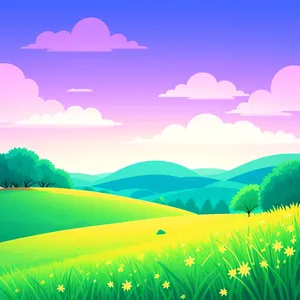 Vibrant Summer Meadow Under Clear Blue Sky