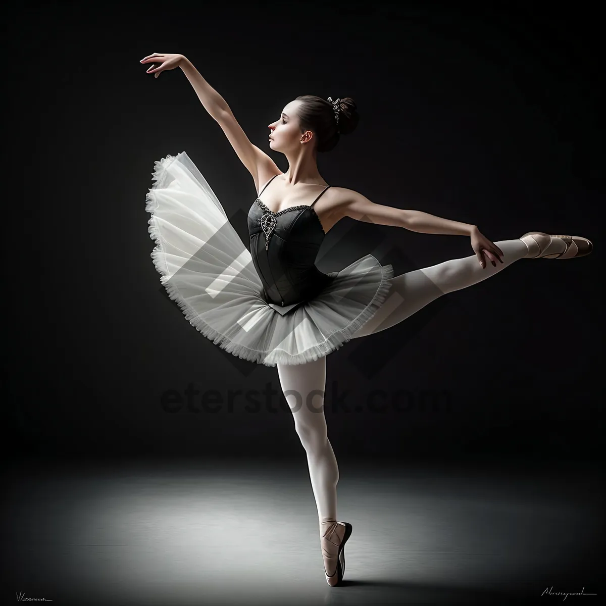 Picture of Dynamic Ballet Performance: Graceful Dancer Leaping in Studio