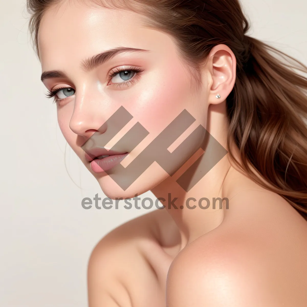 Picture of Radiant Beauty: Portrait of an Attractive Model with Flawless Skin