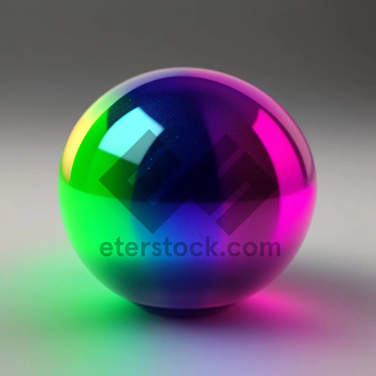 Picture of Glossy Glass Button Sphere with Bright Reflection