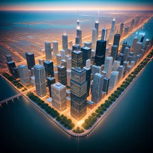 City Lights at Dusk: A Metropolitan Skyline Reflection