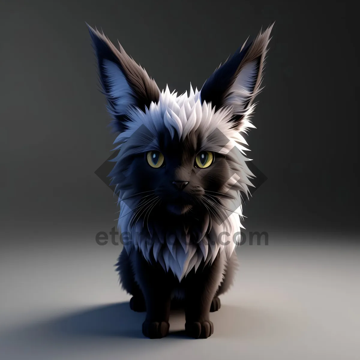 Picture of Adorable gray kitten with curious eyes and furry whiskers