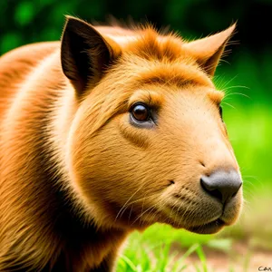 Wild Foal Portrait in Brown Mane