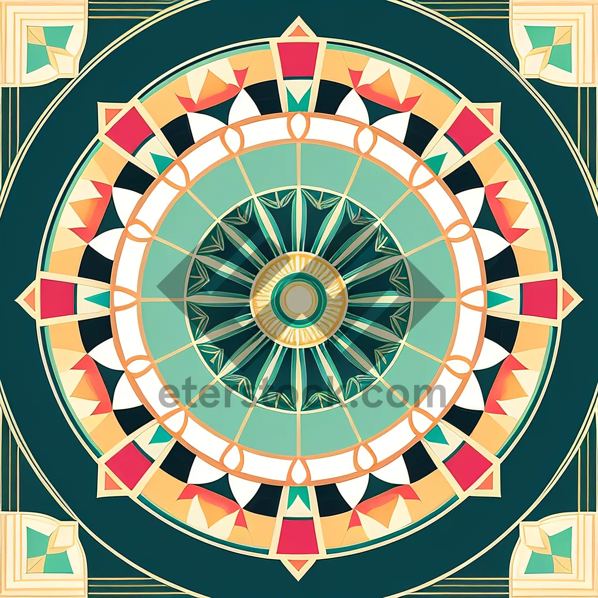 Picture of Mosaic Arabesque Circle Design: Mesmerizing Pattern Creation
