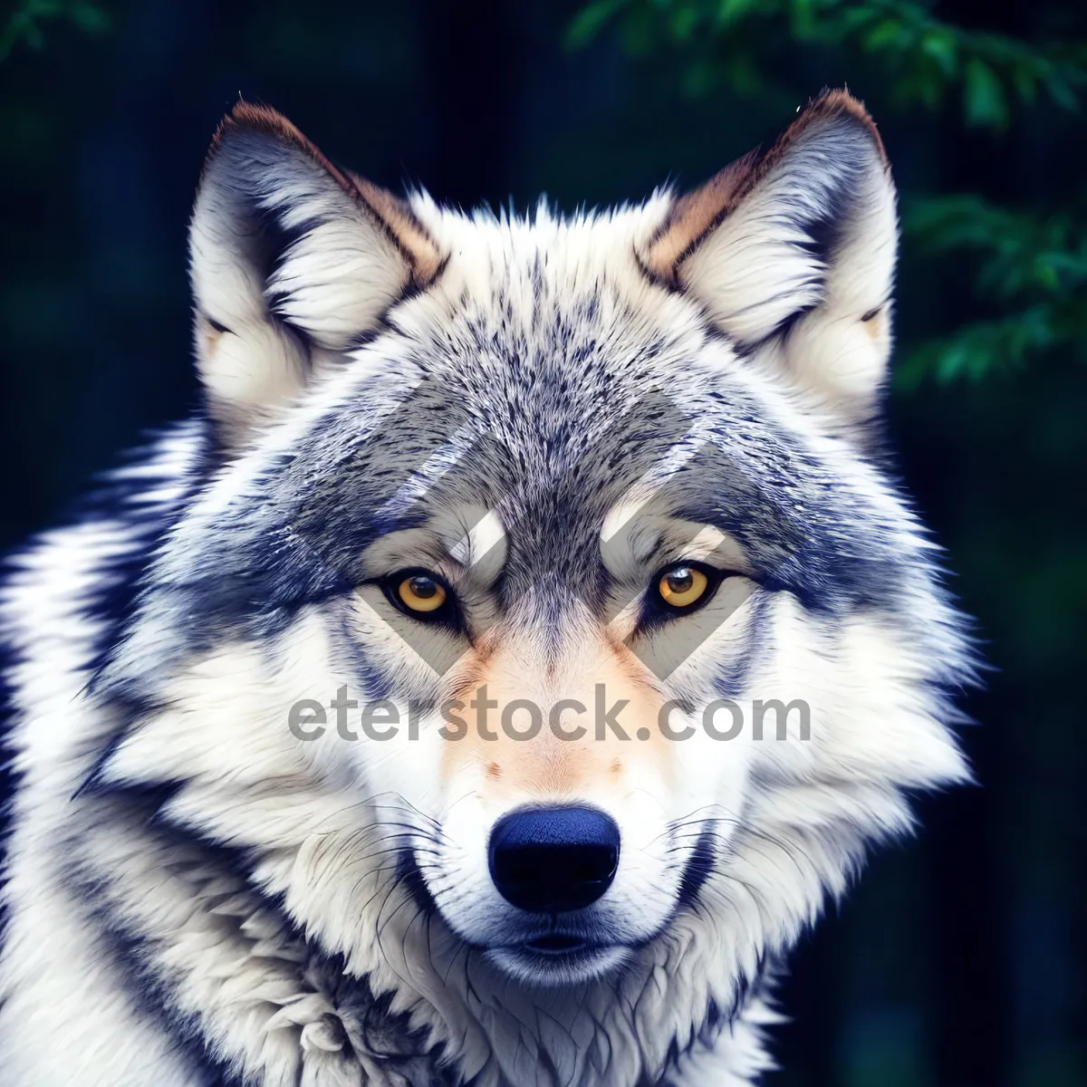 Picture of Majestic Timber Wolf Portrait: A True Wildlife Predator