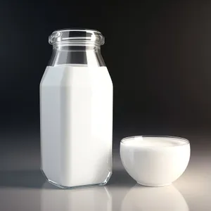 Clean and Healthy Milk in Transparent Glass Bottle