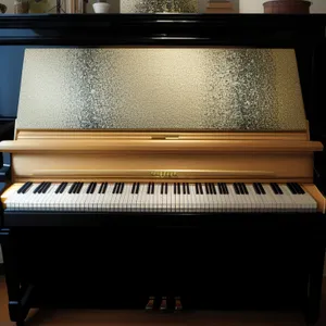 Black grand piano keys music instrument soulful sound.