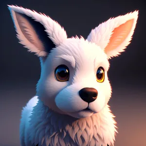 Fluffy Bunny Portrait with Adorable Ears