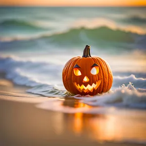 Scary Jack-O'-Lantern Pumpkin Decoration for Halloween