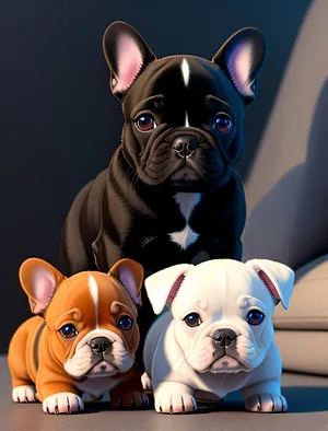 Adorable Bulldog Puppy with Wrinkles - Purebred Canine Pet