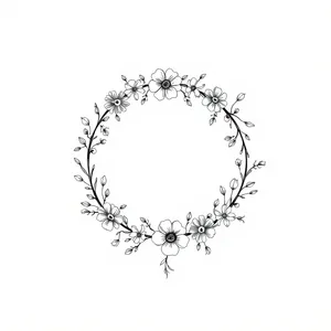 Floral pattern with ornate design and decorative elements.