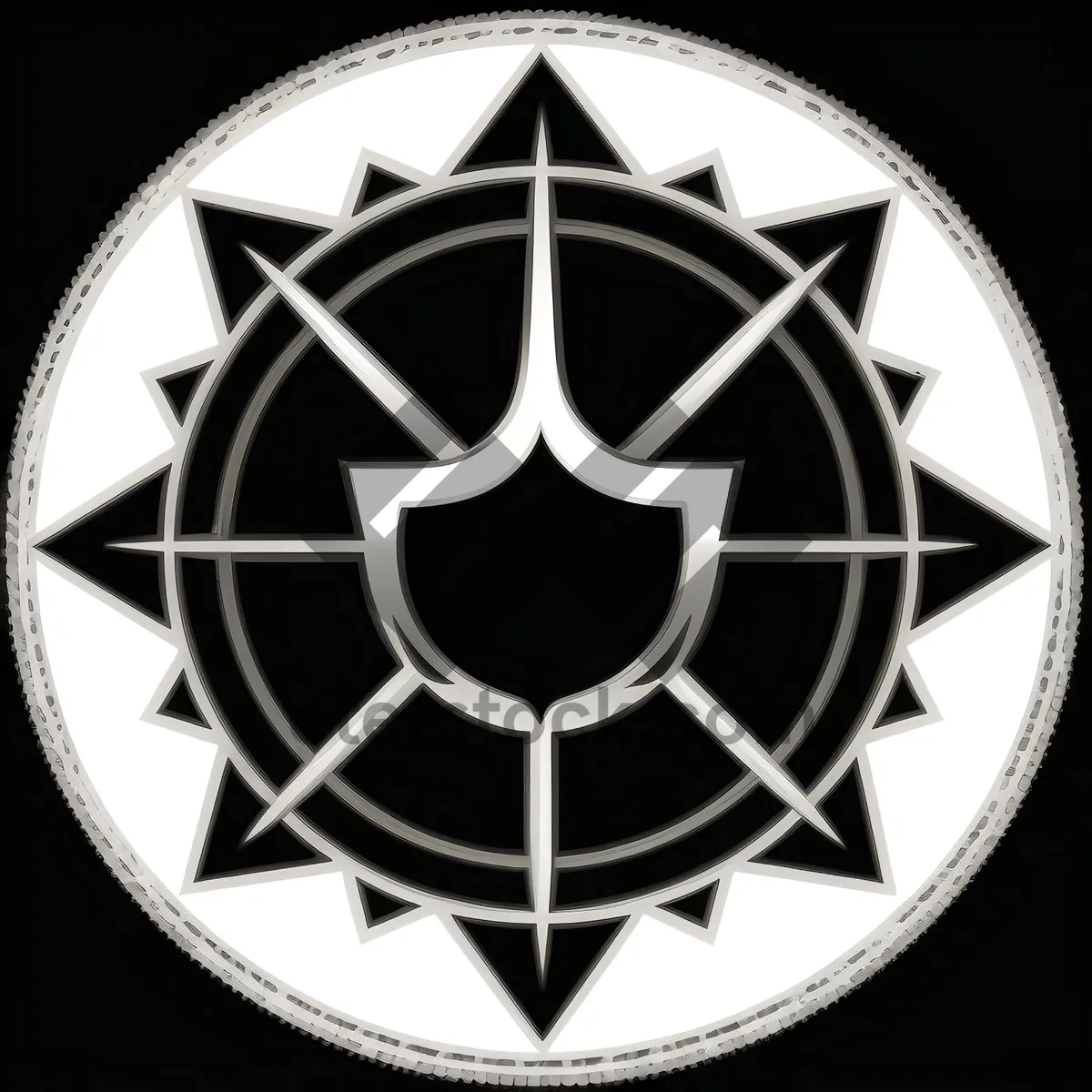 Picture of Sleek graphic black sign design with iconic symbols