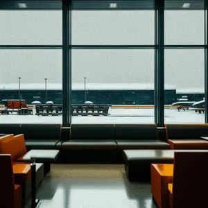 Modern Office with Wooden Furniture and Natural Light