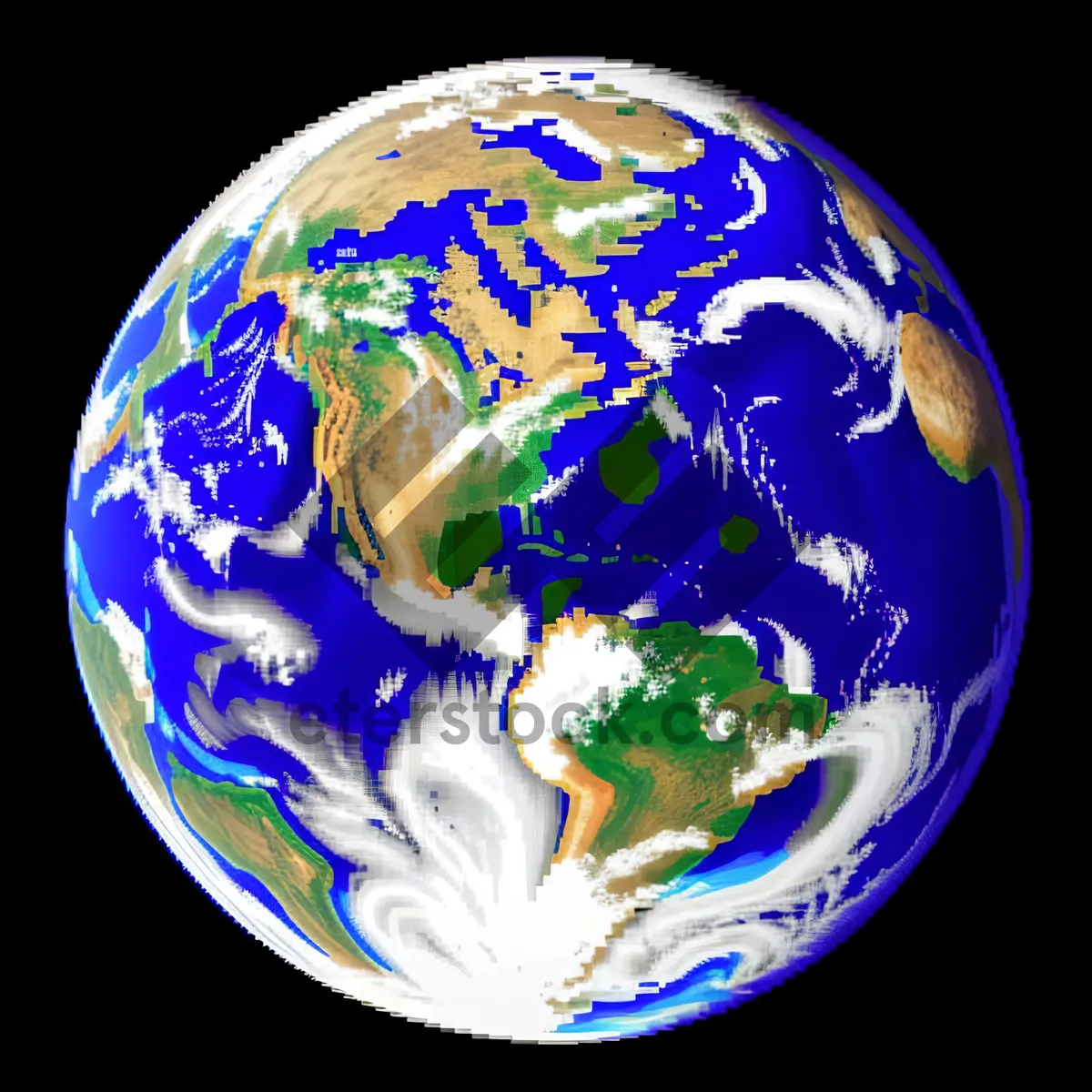 Picture of Global Planet Earth Map: Celestial Sphere and Continents