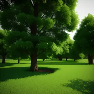 Serene Landscape with Lush Green Trees