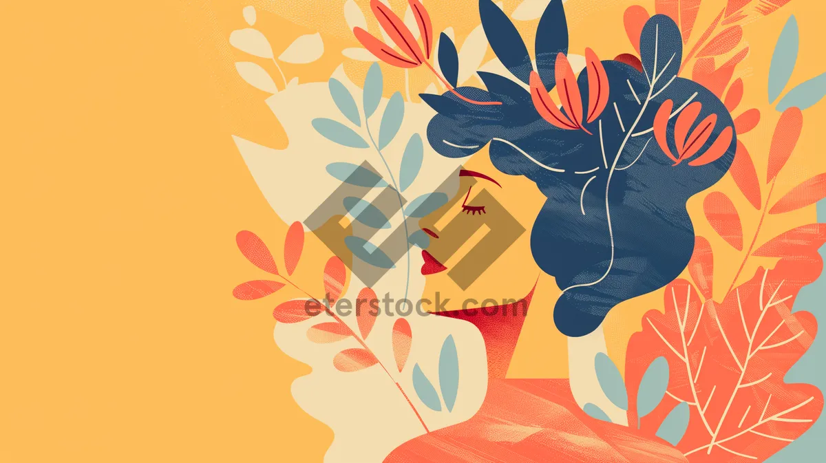 Picture of Decorative Floral Ornament Silhouette Texture Design Pattern.