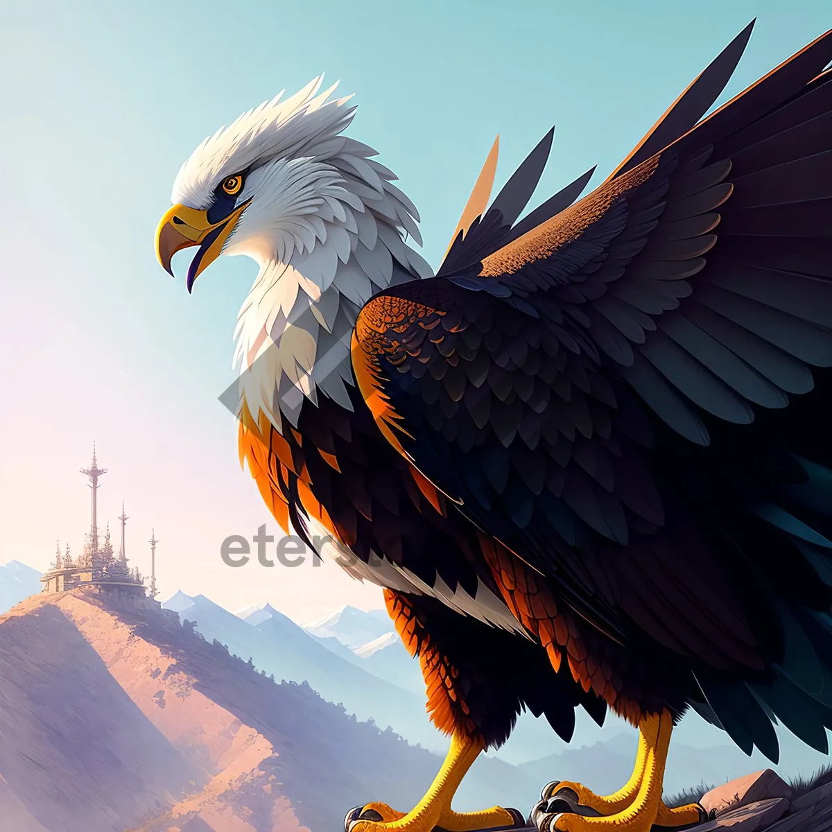 Picture of Majestic Bald Eagle with Piercing Gaze