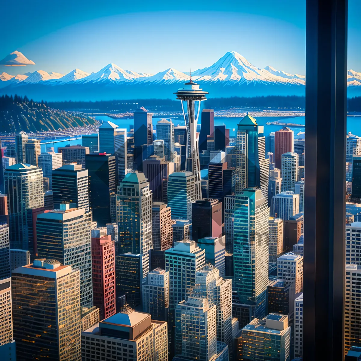 Picture of Urban Night Skyline in the Financial District