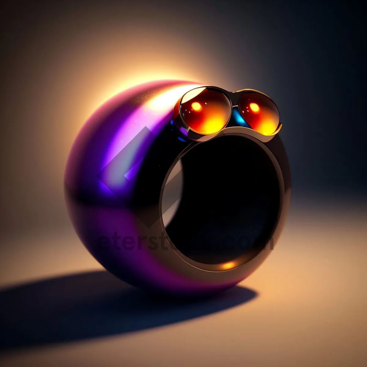 Picture of Bangle Glass Icon: Shiny Solid Black Art Design