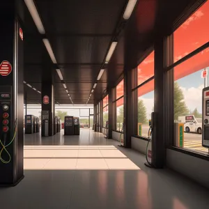 Modern urban subway station interior with light