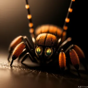 Close-up of a Black Mosquito on Leaf