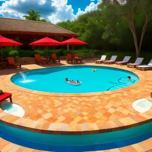 Luxury Poolside Retreat: Serene Summer Vacation Escape