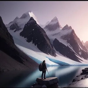 Frozen Majesty: A Snow-Covered Mountain Peak in the Alpine Range