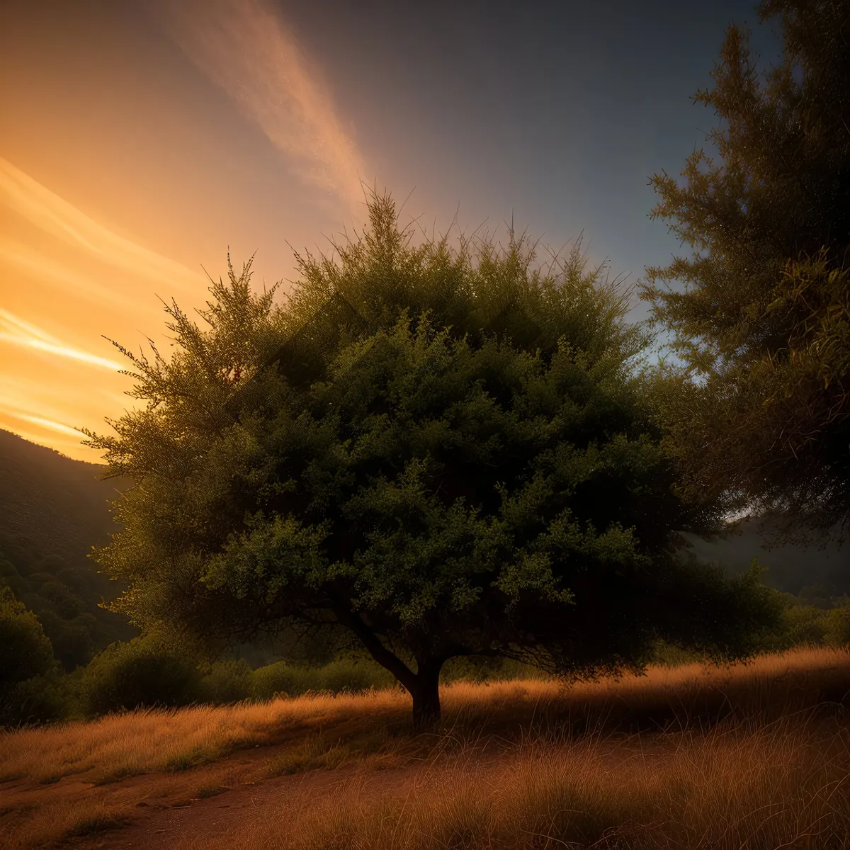 Picture of Golden Horizon: Majestic Sunset over Rural Landscape