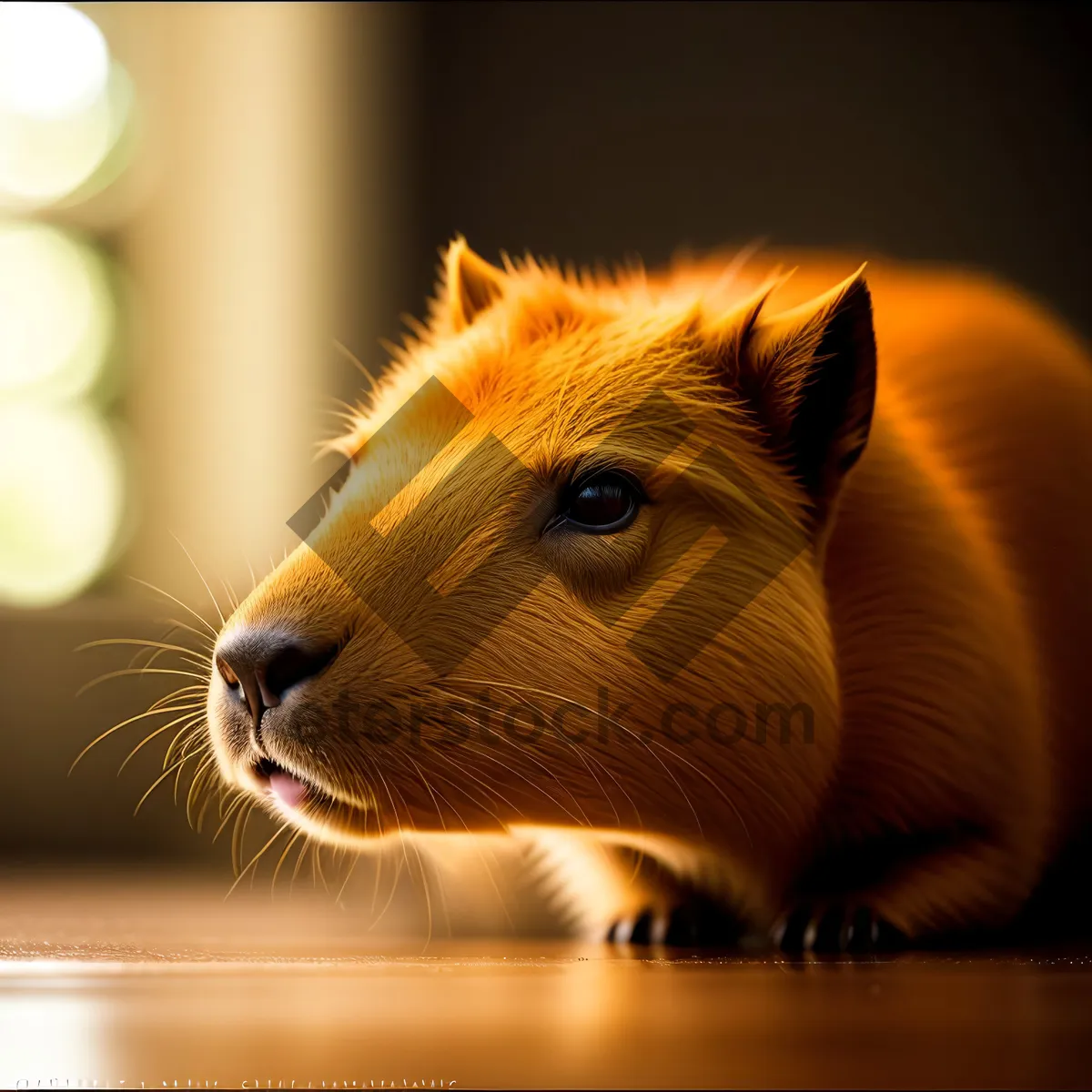 Picture of Furry Fluffball - Cute Domestic Guinea Pig Portrait