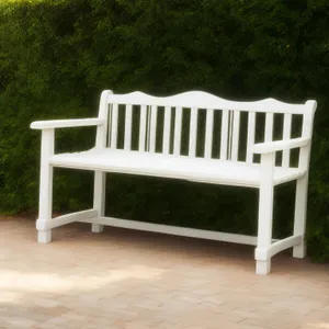 Wooden Park Bench: Serene Seating for Relaxation