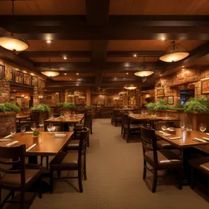 Modern interior design of contemporary restaurant dining area