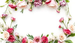 Floral Design Element with Pink Rose Petals