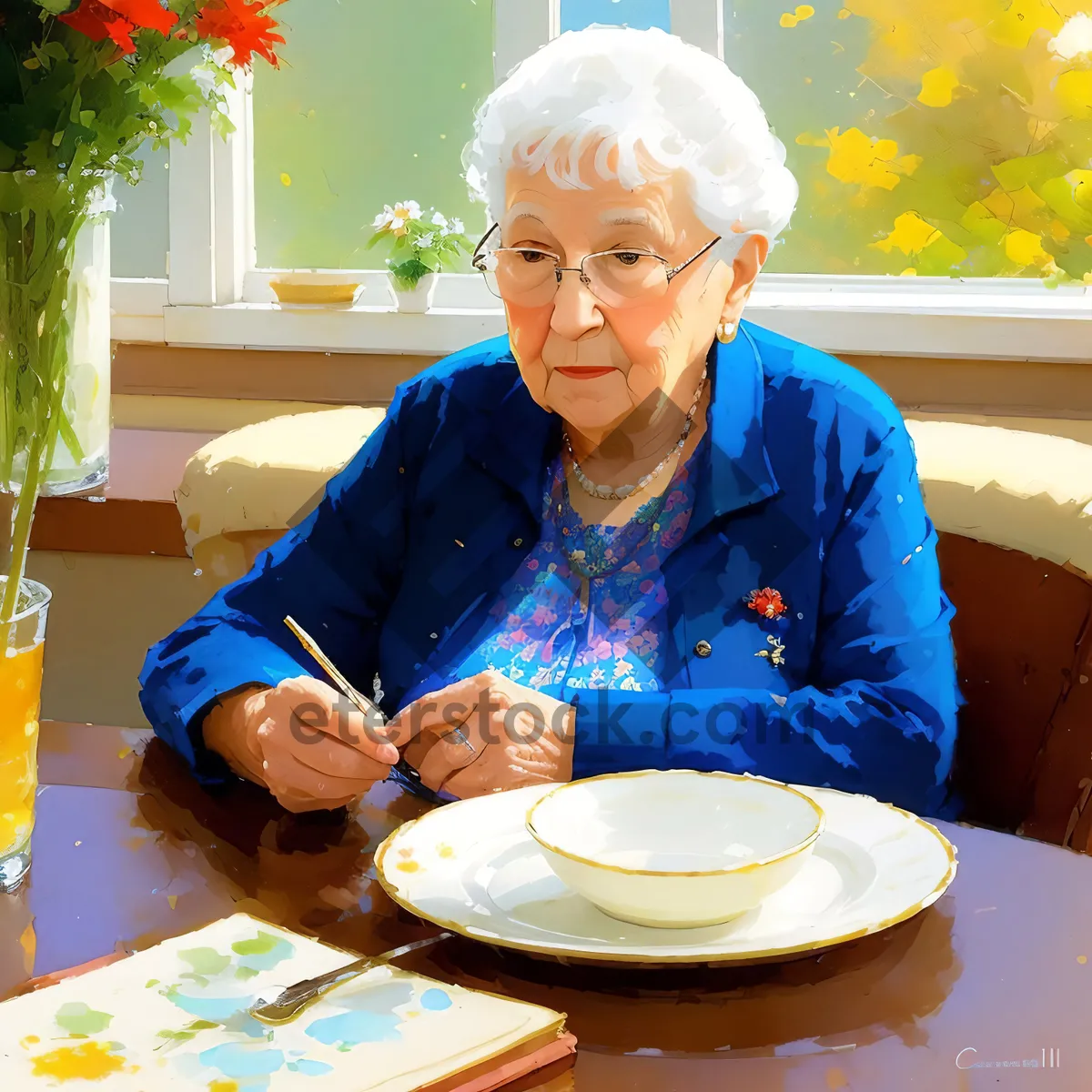 Picture of Joyful Senior Couple Enjoying Homemade Lunch Together