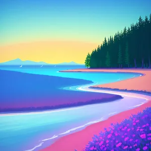 Vibrant Sunset Over Serene Ocean