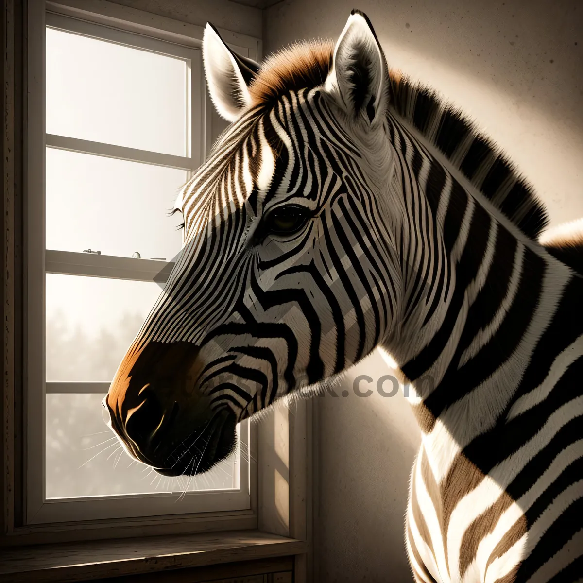 Picture of Striped Equine Wildlife in South African Reserve